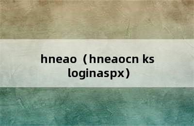 hneao（hneaocn ks loginaspx）